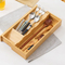 Organizador de cajones expandible de bambú para cubiertos, cubiertos y cuchillos en la cocina