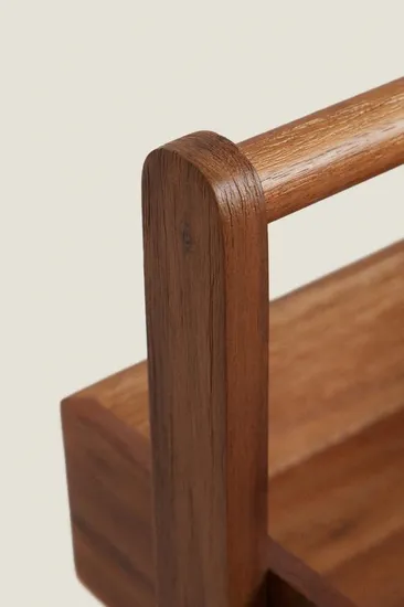 Versátil estante de almacenamiento de madera de acacia de 4 niveles para baño y sala de estar