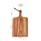 Tabla para servir/bandeja reversible de acacia con canales para jugo y recortes para asas