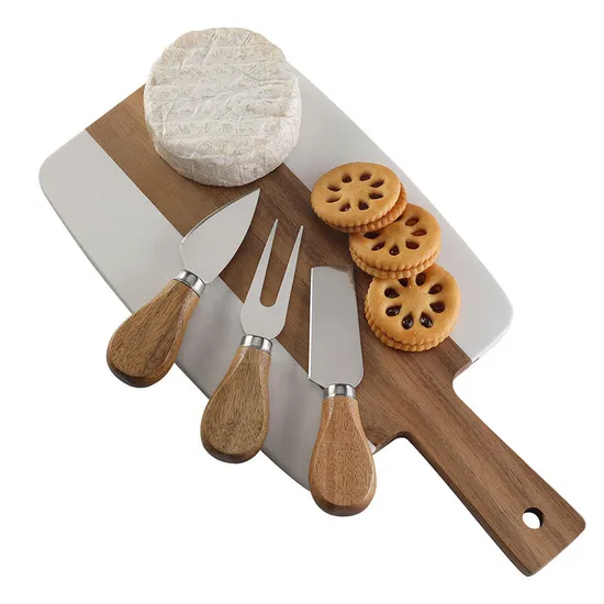 Tabla de cortar queso de mármol más vendida con juego de cuchillos