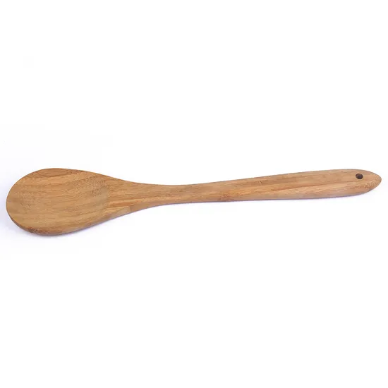 Cuchara de cocina de madera de bambú con mango redondo
