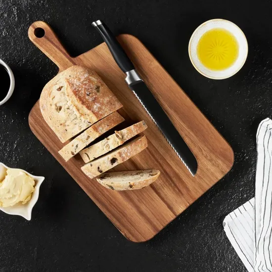 Tabla de cortar grande de madera de bambú con mango