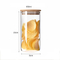 Botes de cocina, tarros de cristal para almacenamiento de alimentos con tapas de madera de bambú para contenedores de dulces de azúcar, conjunto