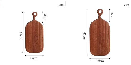 Juego de 2 tablas para queso de madera de ébano de alta resistencia