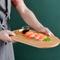 Tablero de servicio de sushi de charcutería de queso de bocadillo de madera de roble de forma ovalada con orificio para colgar