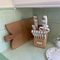 Tabla de cortar de madera de roble con forma de paleta grande, tabla de cortar con orificio para colgar