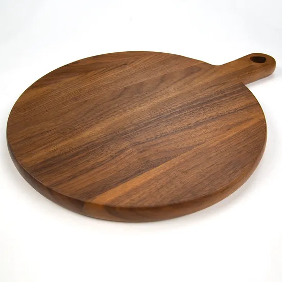 Tabla de cortar de madera redonda de nogal, tabla de cocina para cortar carne, frutas y verduras