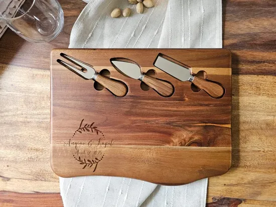 Bandeja grande dividida de madera para embutidos, platos para aperitivos, 19x11,5 pulgadas, bandeja para servir con asas para fiesta