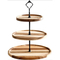 Soporte para pasteles de 3 niveles de madera de acacia hecho a mano con bandejas extraíbles para exhibiciones de postres de boda