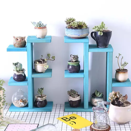 Soporte de flores de madera multicapa, soporte de exhibición para suculentas, estante para macetas, estante para plantas de balcón