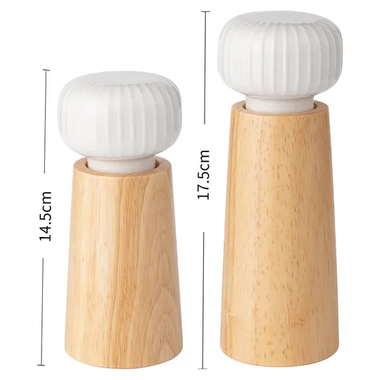 Molinillo de pimienta de madera de haya y cerámica danesa nórdica, molinillo de sal, botella, molinillo de pimienta