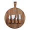 Tabla de cortar de madera de bambú multifuncional del regalo hermoso con los cuchillos para la pizza del pan del queso