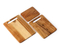 Juego de tablas de cortar de madera de 3 piezas, bloques de cortar de carnicero de madera de Acacia en blanco para cocina