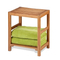 Taburete esquinero de madera en forma de abanico, taburete esquinero de bambú para baño, taburete de baño