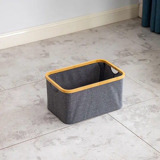 Cesta de lavandería de tela plegable, caja de almacenamiento de escritorio para baño