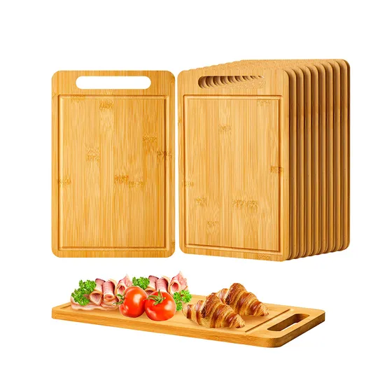 Tabla de cortar de bambú ecológica para frutas con asa