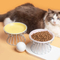 Cuencos de cerámica multicolores para gatos con plato de comida para mascotas con soporte de metal