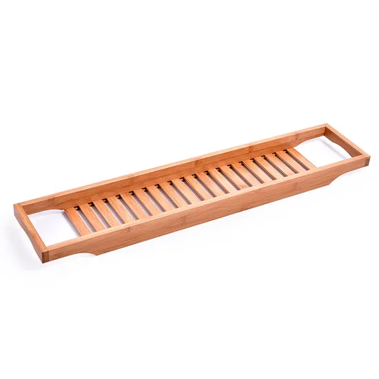 Bandeja Caddy para bañera de baño, venta al por mayor directa de fábrica, con soporte para libros y vinos