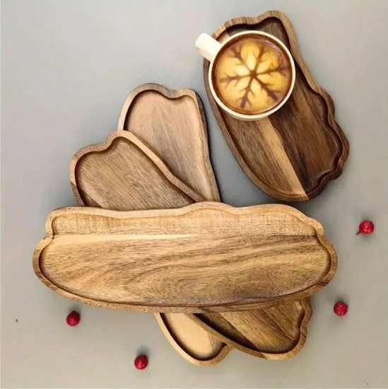 Bandejas para servir de madera de acacia Incha de 11,9x4,1 para decoración del hogar, comida y embutidos