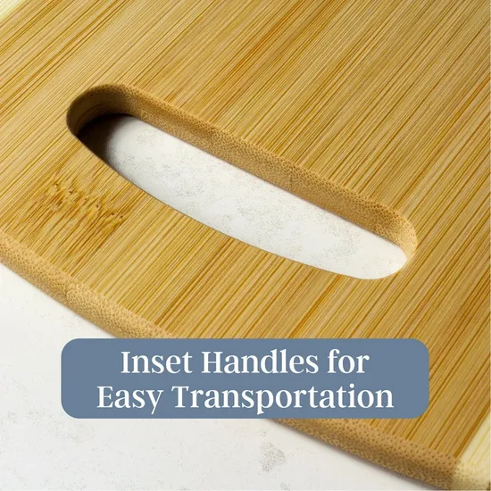 Juego de tablas de cortar de bambú premium de 2 piezas para entusiastas de la cocina