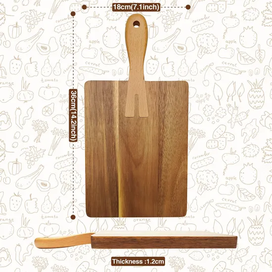 Tabla para cortar y servir de madera de acacia de primera calidad para entusiastas de la cocina