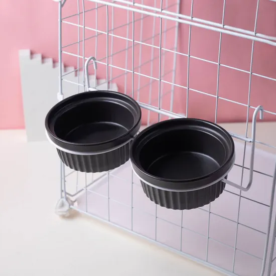 Cuenco de cerámica negro para alimentación de mascotas, cuenco para comida, cuenco para aperitivos para uso doméstico