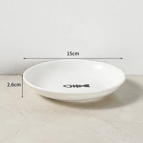Cuencos redondos de cerámica para comida de mascotas, cuencos para perros y gatos con soporte de Metal