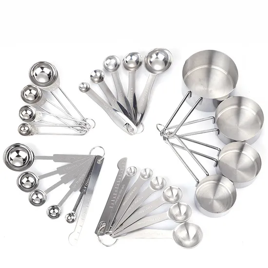 Juego de cucharas medidoras de acero inoxidable de primera calidad para cocinar y hornear con precisión
