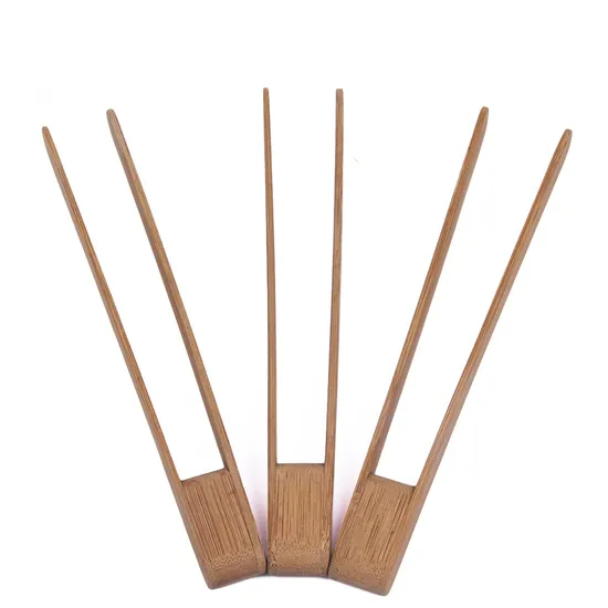 Juego de pinzas para tostadas de bambú para cocinar en la cocina