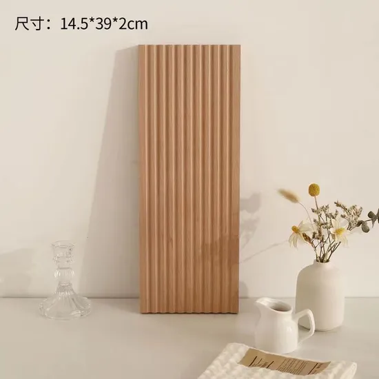 Tabla para cortar pan con bandeja para servir de madera de haya con diseño ondulado