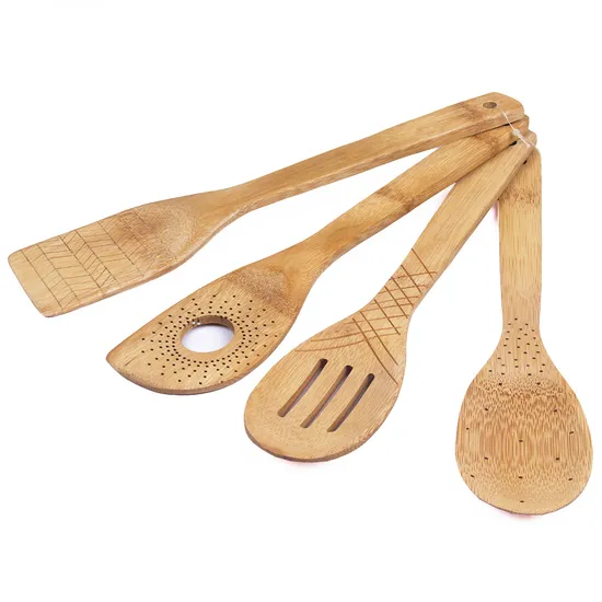 Personalice la espátula y las cucharas de bambú grabadas para cocinar