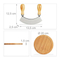 Cuchillo Media Luna y Tabla de Madera de Bambú de 20 Cm con Picador de Hierbas de Acero de Doble Hoja