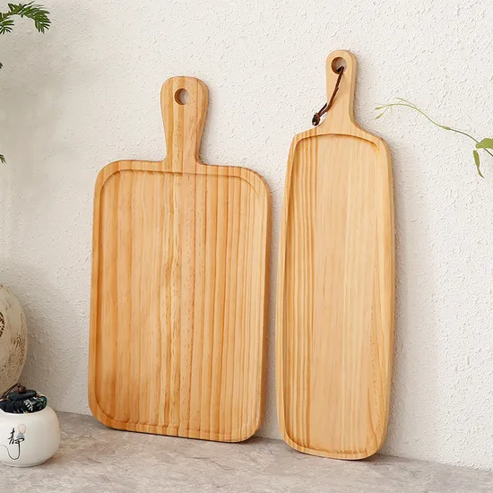 Plato/bandeja personalizado de madera de pino con forma de paleta para comida