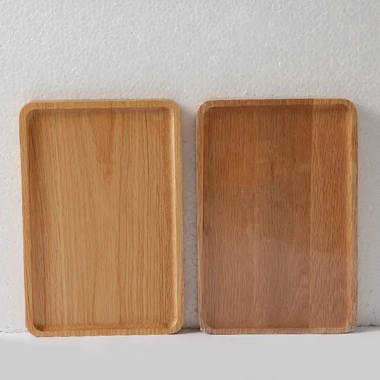 Platos de aperitivos de cena de bandeja de madera de haya en forma rectangular