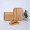Bandeja rectangular rústica para servir comida y té de madera de haya