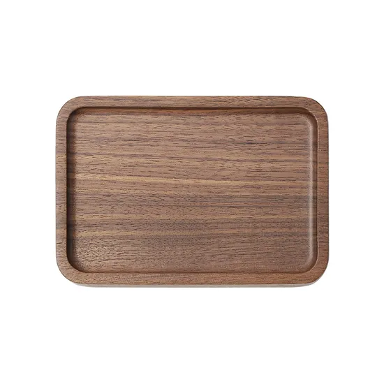 Bandeja de servicio/plato de cena de madera de nogal negro redondo y cuadrado rectangular personalizado