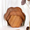 Pétalo de 8 pulgadas - Juego de platos de madera de ébano para cena, fruta, pan y postre