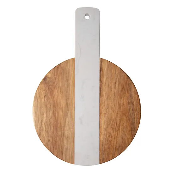 Tabla de cortar de mármol de madera de Acacia de mano de color Patchwork para carne, pan, fruta