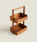 Estante del organizador de la ducha del estante del almacenamiento de madera de Acacia de la situación del piso de 2 niveles con la manija