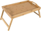 Mesa tipo bandeja para cama de bambú 100% natural con patas plegables