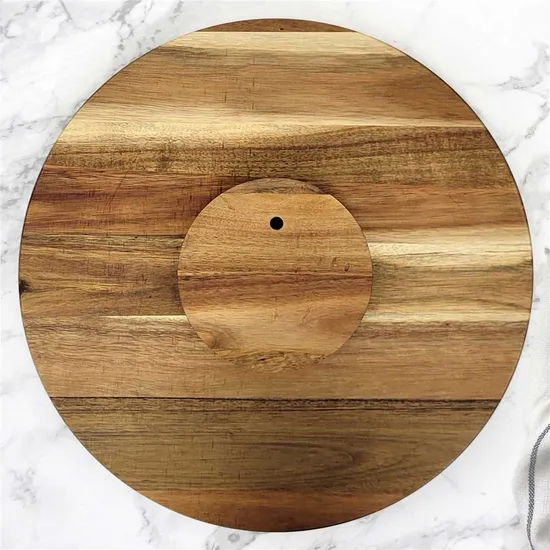 Susan perezosa de madera de acacia grabada personalizada para cocina