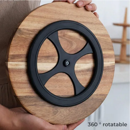 Juego de platos giratorios de madera de Acacia para servir Lazy Susan para comida
