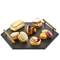 Tablero/bandeja/placa de servicio de pizarra negra con forma hexagonal con mango de metal