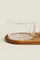 Bandeja DIP de madera de acacia con forma de paleta con juego de tazones de vidrio para servir de 3 piezas a la venta
