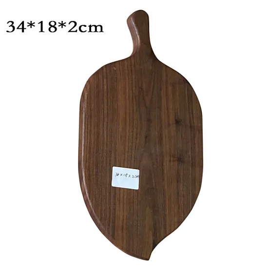 Tabla de servir de madera de nogal con forma de hoja para queso/embutidos/bocadillos