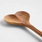 Juego de 2 cucharas para servir de madera de acacia en forma de corazón con mango redondo