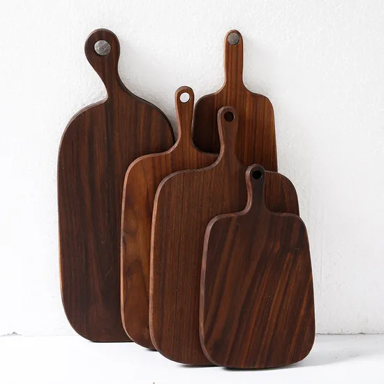 Tabla de cortar de madera de nogal para Pizza y Sushi, bandeja para carne y queso, estilo occidental