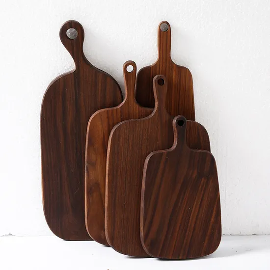 Tabla de cortar de madera de nogal para Pizza y Sushi, bandeja para carne y queso, estilo occidental
