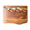 Tabla de cortar de madera grabada personalizada de Live Edge, tabla de queso de acacia con juego de cuchillos
