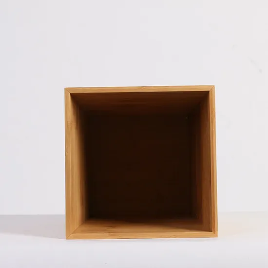 Bote de basura de bambú cuadrado creativo/papelera de oficina/bote de basura para sala de estar y baño